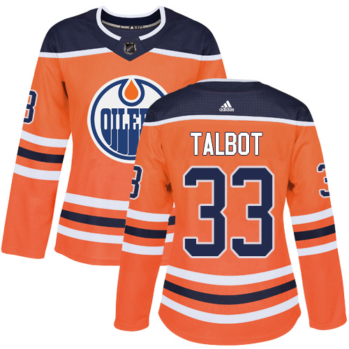 Adidas Edmonton Oilers 33 Cam Talbot Orange Home Authentic Women Stitched NHL Jersey
